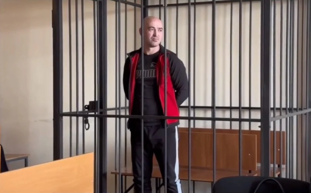 Андрей Рыкашев в Наро-Фоминском городском суде в сентябре 2023. Источник: скриншот видео из паблика ВКонтакте «Прокуратура Московской области».